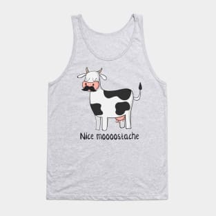 Nice Moostache - Funny Cow With Mustache Design Tank Top